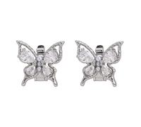 hogtnd Clip per orecchio in rame elettrolitico con perle, design a farfalla, facile installazione per cuffie, accessori sicuri per l'orecchio per FreeClip