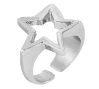 hogtnd Dazzling Star Coppia di anelli aperti vintage stile Y2K argento/oro aperto, anelli regolabili per feste vintage, come descritto