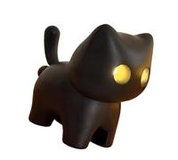 hogtnd Portachiavi a forma di gatto nero con LED automatico che si illumina per trovare la notte e divertente suono miao per alleviare lo stress, confezione regalo ornamento incluso, B, A