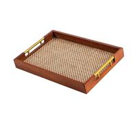 hogtnd Pratico vassoio in legno per una facile pulizia e un uso efficiente con manico ergonomico per servire intrattenimento al chiuso