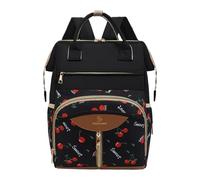 Hogvinnatil Borsa per pannolini per, con tasche isolate, zaino con fasciatoio per mamma, papà, donne, ragazzi, ragazze, Nero, Se référer au descriptif