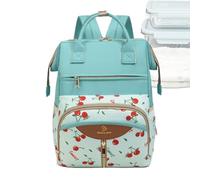 Hogvinnatil Borsa per pannolini per, con tasche isolate, zaino con fasciatoio per mamma, papà, donne, ragazzi, ragazze, verde, Se référer au descriptif