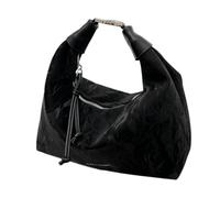 Hogvinnatil Borse da donna, borsette in pelle PU - Borsa in morbida pelle PU alla - Eleganti sacchetti multifunzionali per lo shopping con manico in metallo per l'eleganza, Nero, Se référer au