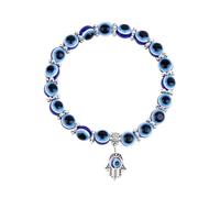 Hogvinnatil Bracciale con perle cattive occhi,Braccialetti cattivi occhi, braccialetto gioielli fortunati, braccialetti con perle di occhio blu per uomini donne, gioielli eleganti braccialetto