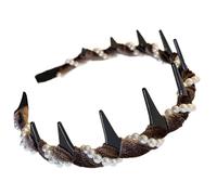 Hogvinnatil Cerchietto per perline ragazze, dente fascia per perline - acconciatura d'onda | Bandoni per denti di perle Fashion Bandons per capelli per il cerchio delle donne sposate per le