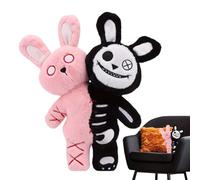 Hogvinnatil Coniglio in peluche, coniglio, giocattolo horror a due teste, 28 cm, per ragazzi e ragazze, per la decorazione della camera e 'automobile, regalo per Pasqua, Natale, Halloween