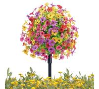 Hogvinnatil Fiori artificiali per esterni, 60 cm, resistenti ai raggi UV, per giardino, anti-UV, multicolore, viola brillante, resistente ai raggi UV, senza scolorimento, resistente alle intemperie