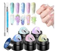 Hogvinnatil Gel per unghie 3D, extension per scultura, set manicure antiaderente con penna per modellare, costruire, dipingere, decorare pietre preziose