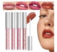 Hogvinnatil Kit Di Trucco - Lucidalabbra Liquido Vellutato Antimacchia per Donne,Alta Pigmentazione 4 Pezzi Per Viaggio Casa Ufficio