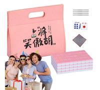 Hogvinnatil Mahjong Mattonelle Set Mahjong da viaggio - Mahjong gioco su tavolino da tavolo, gioco da tavolo Mahjong, Mahjong Family Mahjong che include una tovaglia, una borsa per il trasporto,