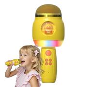 Hogvinnatil Microfono cantante wireless, microfoni di karaoke, Cartoon Kids Wireless Microfono con luci a LED, Altoparlante microfono di canto portatili per casa e all'aperto