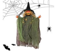 Hogvinnatil Ornamenti per di Halloween | Ciondolo illuminato da per esterni con paura per ringhiere - Decorazione spaventosa per Halloween compatta per giardino cortile casa incantata