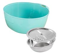 Hogvinnatil per colino per rondella di riso, per il lavaggio del riso - Basin per la pulizia degli alimenti da cucina, bielancheria di grande capacità con grattugia in acciaio