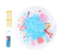 Hogvinnatil Piscina Da Spiaggia Per Bambini,Piscina Gonfiabile Per Ragazzi Piegevole Con Sacca - Giocattolo Acquatico 2 in 1 Cartone Animato con Pioli di Fissaggio Portatile per Giardino Famiglia