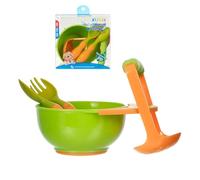 Hogvinnatil Set di ciotole e per alimenti per bambini, con forchetta e cucchiaio antiscivolo portatile schiacciamento manuale - schiacciamento di patate e verdure per purea - per verdure