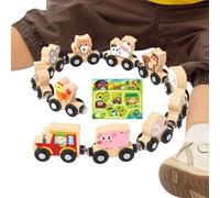 Hogvinnatil Set In Legno,Fattoria Rurale In Legno Per Bambini - Gioco Ferroviario Da Tavolo Per Bambine E Bambini Dai 18 Mesi