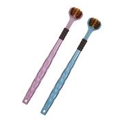 Hogvinnatil Spazzolino da denti a tre teste, da viaggio, 2 spazzolini manuali, spazzolino portatile per adulti, spazzolino da denti a tre lati con capelli morbidi, per casa, hotel, viaggi