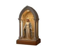 Hogvinnatil Statua Lampada Madonna - Lampada Da Tavolo LED Accogliente,Decorazione da Tavolo Devozionale per Preghiera Studio Soggiorno Libreria Ufficio