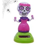 Hogvinnatil Statue Danzanti a Energia Solare - Decorazione Teschio Per Auto E Casa,Interni Veicolo, Decorazioni Halloween Per Camera Giardino Cortile E Soggiorno