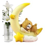Hogvinnatil Topper per torta di luna con e luna, orso per dormire sulla torta di luna con torta di luna, scultura decorativa per ufficio | Decorazione per torta di scultura carina, decorazione
