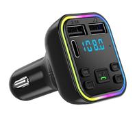 Hogvinnatil Trasmettitore Auto FM, Lettore MP3 Automobile | 3 Porte Tabella FM di Ricarica Rapida | Caricatore del telefono del veicolo, ricevitore radio portatile per la ricarica degli smartphone