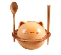 Hogvinnatil zuppa, ciotole istantanee con coperchio per gatti, per alimenti con cucchiaio e bacchette per cibo cereali avena insalata ufficio residenza