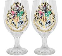 Hogwarts Bicchiere Harry Potter Crest a Cambiamento di Colore Bicchiere Ufficiale per Bevande Fredde, Regalo a Tema Harry Potter, 330ml (Confezione da 2)