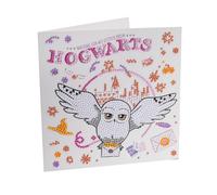 Hogwarts & Hedwig 18x18cm Crystal Art Card NUOVO