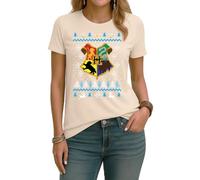 Hogwarts | Ugly Christmas Christmas - Maglietta da donna, naturale, L