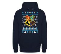 Hogwarts | Ugly Christmas - Felpa con cappuccio, blu navy, XL
