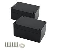 HoHaing Project Box IP65 impermeabile antipolvere scatola di giunzione ABS plastica contenitore per elettronica nero progetto esterno 3.93"x2.68"x1.97"(100 x 68 x 50 mm) (2 pezzi)