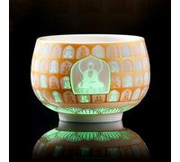 HOHCNA Tazza da tè in ceramica fosforescente, motivo Feng Shui cinese, che si illumina al buio, per regali cristiani buddismo, unica tazza da tè luminosa, 170 ml