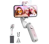 Hohem iSteady V2S Stabilizzatore per Smartphone a 3 Assi - Gimbal Portatile e Pieghevole con Tracciamento AI e Luce di Riempimento per Android e iPhone - Ideale per Vlogging/YouTube