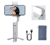 hohem iSteady XE KIT Stabilizzatore cardanico per smartphone a 3 assi con luce per iPhone Android Phone per Vlog YouTube Live Video Record Stabilizzatore Gimbla piegato, grigio Combo