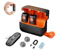 hohem MIC-01 Microfono lavalier wireless, cancellazione del rumore a 3 livelli Slot per scheda TF incorporato Controllo otturatore remoto Clip On/Magnet Mic per smartphone fotocamera laptop tablet