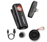 hohem MIC-01 Microfono Lavalier Wireless per iPhone iPad, certificato MFi, Telecomando, 100m (328ft), 7.5H, Plug-Play Microfono per registrare Vlog, Live Stream (1 TX + 1 RX)
