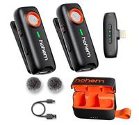 hohem MIC-01 Microfono Lavalier Wireless per iPhone iPad, certificato MFi, Telecomando, 100m (328ft), 7.5H, Plug-Play Microfono per registrare Vlog, Live Stream (2 TX + 1 RX+Custodia di ricarica)