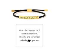 Hoheng Braccialetto con scritta in inglese "Don't Let The Hard Days Win", con scritta "Be Kind, Remember Who You Are - ispiratore, corda intrecciata, gioiello regalo per donne
