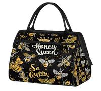 Hohey Bee - Borsone da palestra con ricamo ape, unisex, stile vintage, per viaggi, sport, week-end, borsa leggera da portare con sé