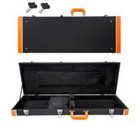 HOHIYO Custodia rigida rigida per chitarra elettrica standard da 99 cm, serratura esterna quadrata e chiave, scomparto interno per accessori e imbottitura interna in peluche