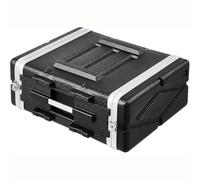 HOHIYO Custodie da volo in ABS da 17 pollici 4u per montaggio su rack con frontale impermeabile antipolvere 2 rack di supporto antiurto con scomparti per microfono