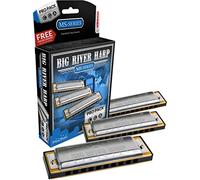 Hohner Harmonica 590 Big River Harp Pro Pack Armonica Set Armonica, Chiavi di G, A & C, in acciaio inox (3P590BX)