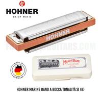 Hohner Marine Band armonica a bocca tonalità SI (B) con Custodia Rigida