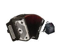 Hohner Panther g, C, F chiave combinata fisarmonica diatonica (nero) Bundle con gigbag