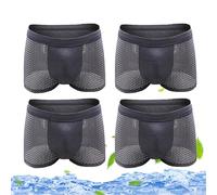 Hohny Boxhero Bamboo Fiber Boxer Briefs, Bamboo Fibre Boxer Shorts - for all-Day Comfort, Boxhero Mens Underwear (4XL,4Pcs Gray)