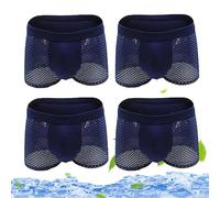 Hohny Boxhero Bamboo Fiber Boxer Briefs, Bamboo Fibre Boxer Shorts - for all-Day Comfort, Boxhero Mens Underwear (3XL,4Pcs Blue)