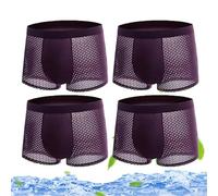 Hohny Boxhero Bamboo Fiber Boxer Briefs, Bamboo Fibre Boxer Shorts - for all-Day Comfort, Boxhero Mens Underwear (XL,4Pcs Red)