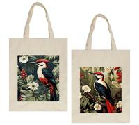 HOHODIY Borsa di tela di picchio, borsa della spesa riutilizzabile, stampa della pittura fai da te, Multicolore 04, 14x17.5in/35.5x44.5cm