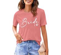 hohololo Maglietta da donna JGA Team Bride, maglietta da sposa per donne, addio al celibato, maglietta da damigella d'onore, Rosa3, S