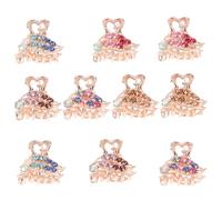 Hohopeti 10 pezzi Mini Fermagli per Capelli con Strass Piccoli Claw Clip in Metallo Colorati Accessori Curvi per Donna e Ragazze Fermaglio per Mezza Coda Frangia e Coda di Cavallo Elegante